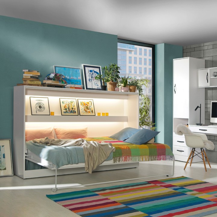 Perfect – Horizontal Wall Bed 120cm White | J&B Furniture