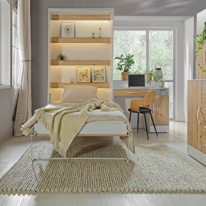 Perfect – Vertical Wall Bed Oak 120cm | J&B Furniture