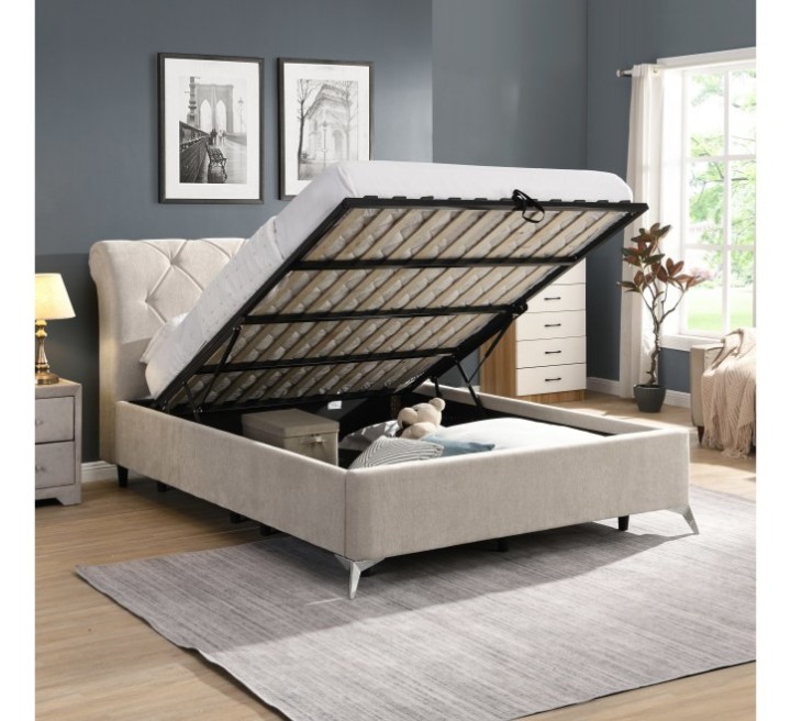 Sligo Ottoman Bed Frame 5Ft Beige | J&B Furniture Ireland