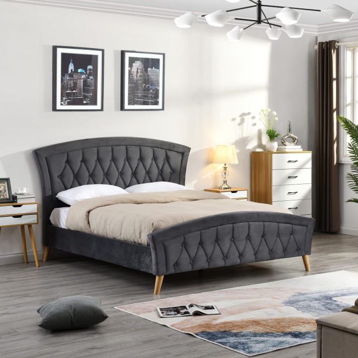 Kingston Grey Bed Frame 5Ft | J&B Furniture
