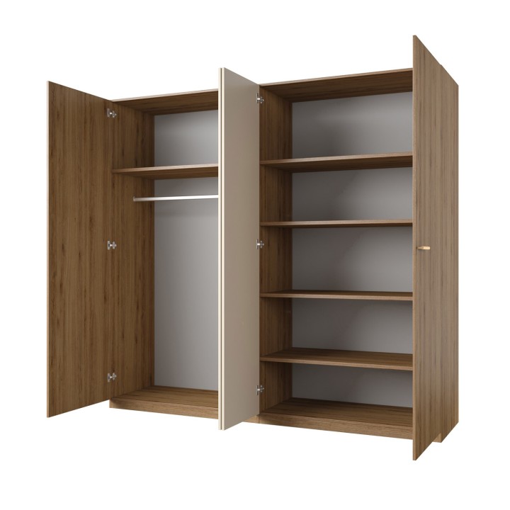 Vertina- 228cm Wardrobe 4 doors  Oak - Beige | J&B Furniture