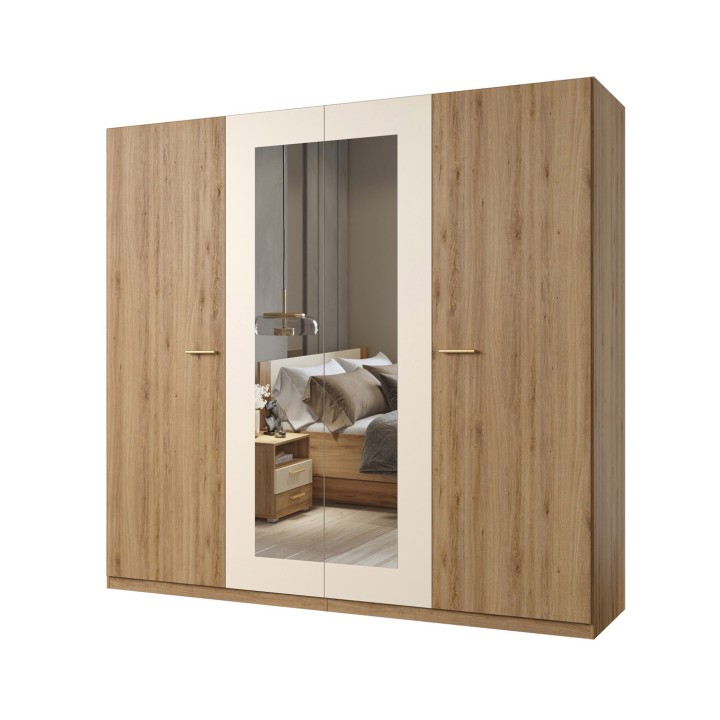 Vertina- 228cm Wardrobe 4 doors  Oak - Beige | J&B Furniture