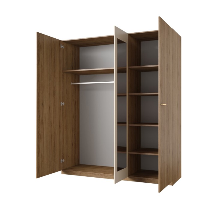 Vertina 179cm Wardrobe 3 doors Oak - Beige | J&B Furniture