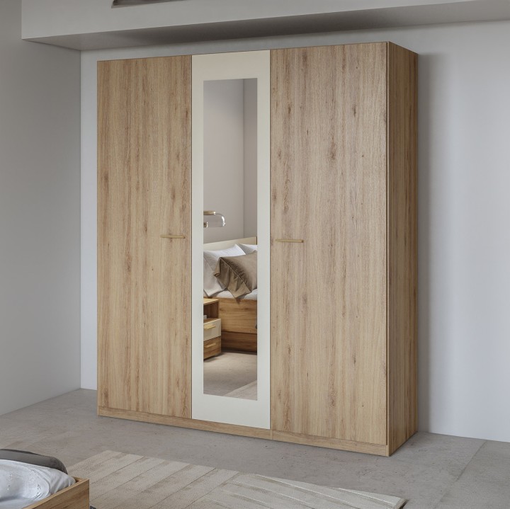 Vertina 179cm Wardrobe 3 doors Oak - Beige | J&B Furniture