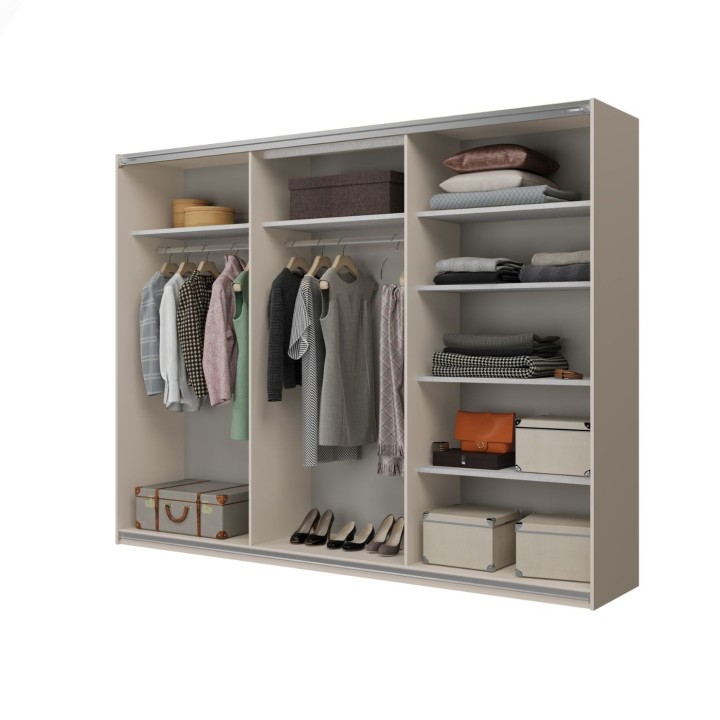 Cube- 270cm Modern Sliding Wardrobe Cashmere | J&B Furniture