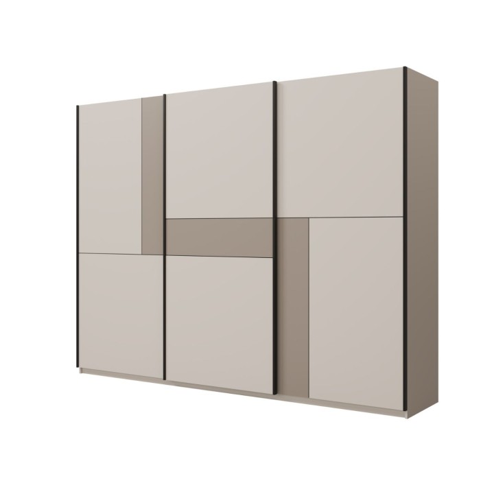 Cube- 270cm Modern Sliding Wardrobe Cashmere | J&B Furniture