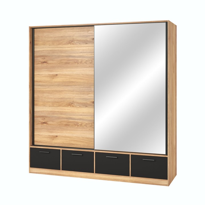 Mirrored Sliding Wardrobe with Drawers