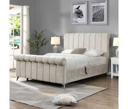 Carlow Beige Ottoman Bed –...
