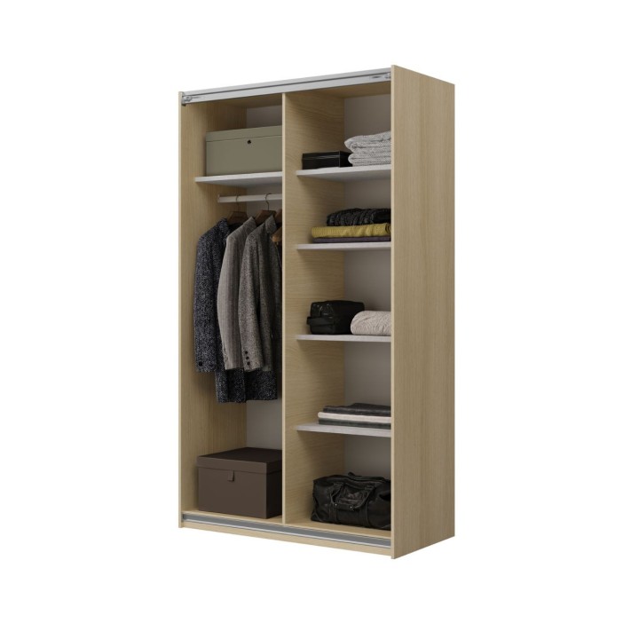 Cube120cm 2 sliding door wardrobe- Oak  | J&B Furniture