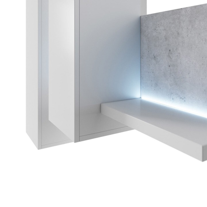 Bora Modern Wall Unit Concrete White W/Light - J&B Furniture