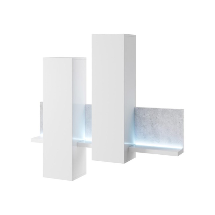 Bora Modern Wall Unit Concrete White W/Light - J&B Furniture