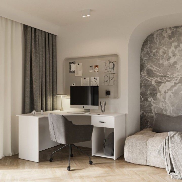 Corner Desk Ireland White | J&B Furniture