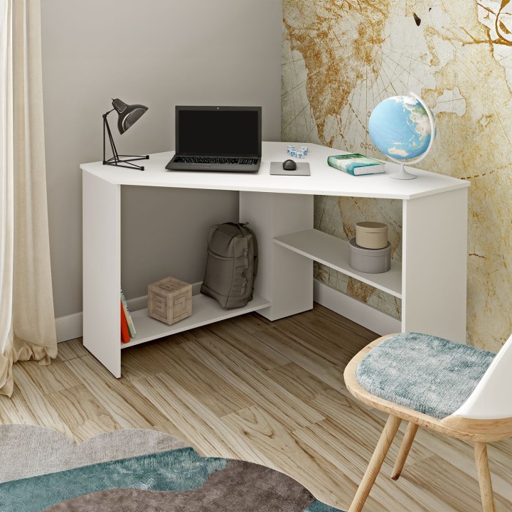 Rino- Home Office Corner desk white| J&B Furniture