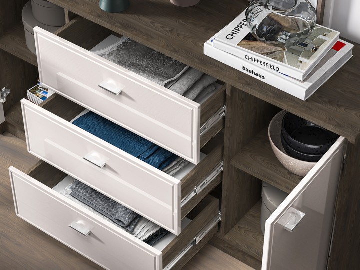 Sideboard in Oak and Cashmere –  2 Doors 3 Drawers J&B Furniture