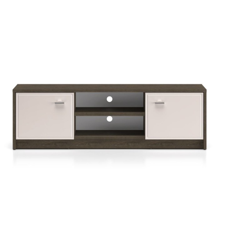 Modern TV Unit in Oak and Cashmere