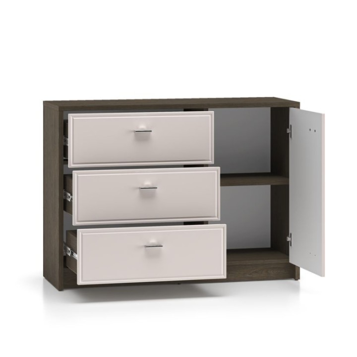 Avante Sideboard 1 Door & 3 Drawers in Oak and Cashmere J&B