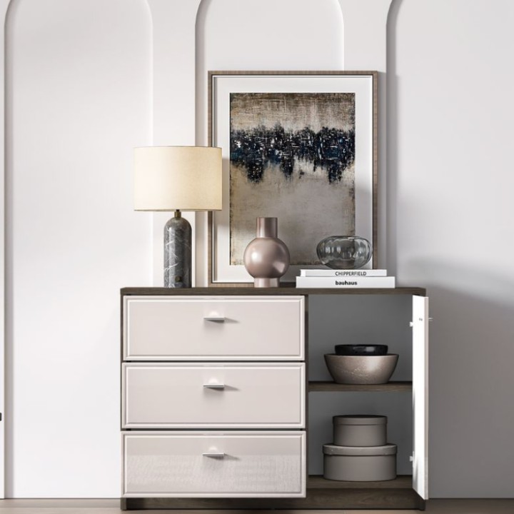 Avante Sideboard 1 Door & 3 Drawers in Oak and Cashmere J&B