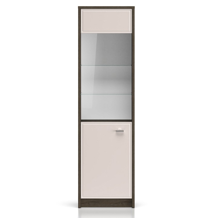 Tall Display Cabinet in Oak and Cashmere | J&B Furniture