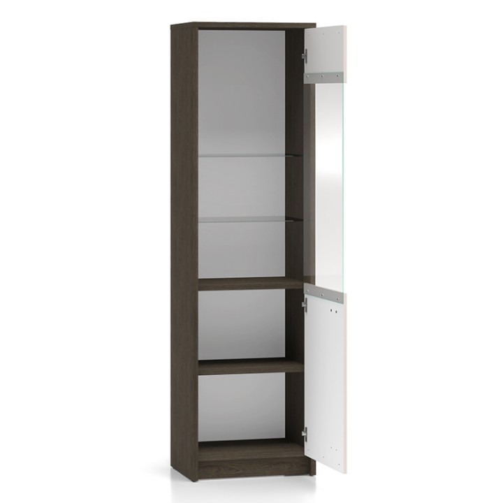 Tall Display Cabinet in Oak and Cashmere | J&B Furniture