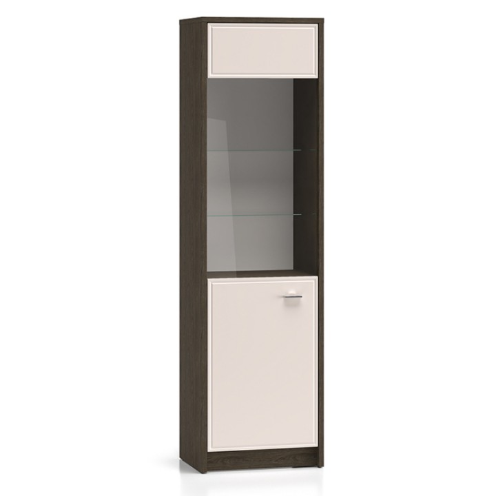 Tall Display Cabinet in Oak and Cashmere | J&B Furniture