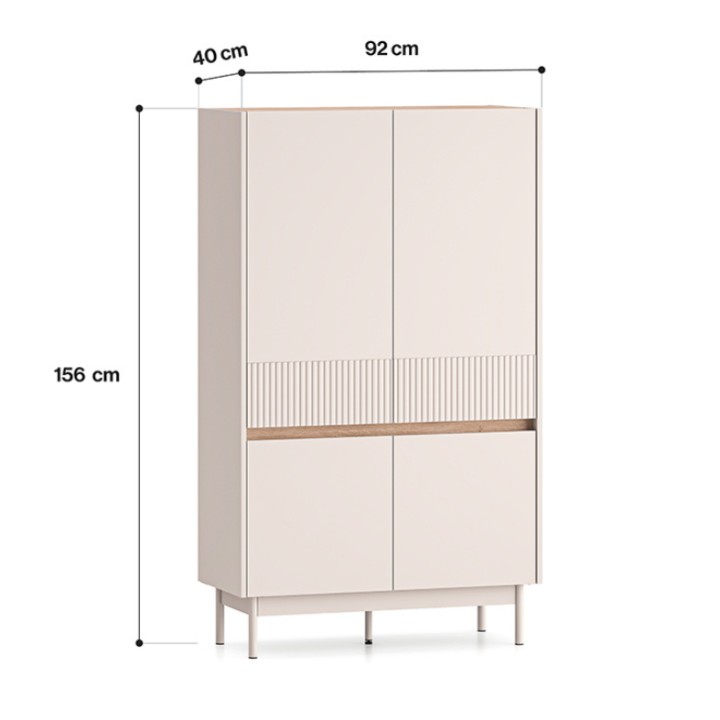 Dunea Tall Cabinet Cashmere and Oak - J&B Furniture