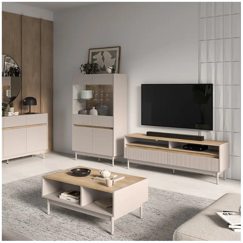 Dunea TV Unit – Modern Cashmere and Oak