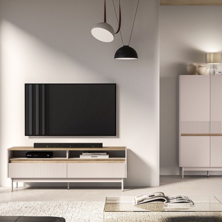 Dunea TV Unit – Modern Cashmere and Oak