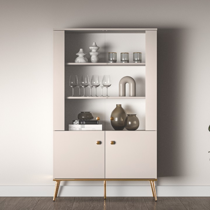 Elegant Glass Display Cabinet in Cashmere | J&B Furniture