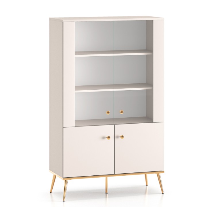 Elegant Glass Display Cabinet in Cashmere | J&B Furniture