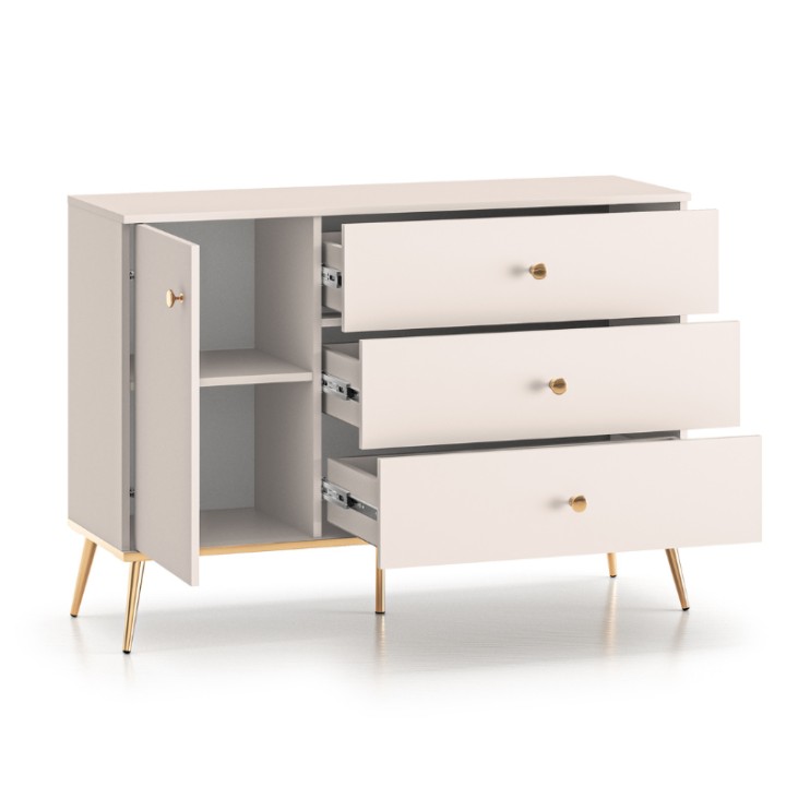 Sideboard 1 Door 3 Drawers in Cashmere – Modern Storage J&B