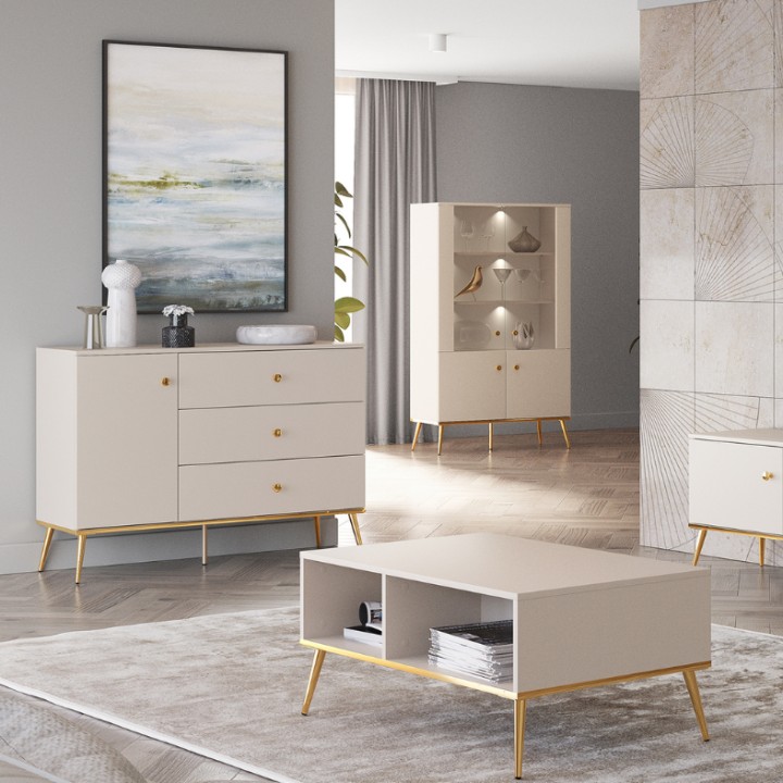 Sideboard 1 Door 3 Drawers in Cashmere – Modern Storage J&B