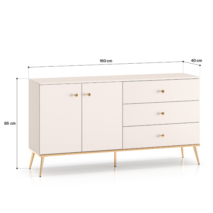 Selgin Sideboard 2 Doors 3 Drawers in Cashmere