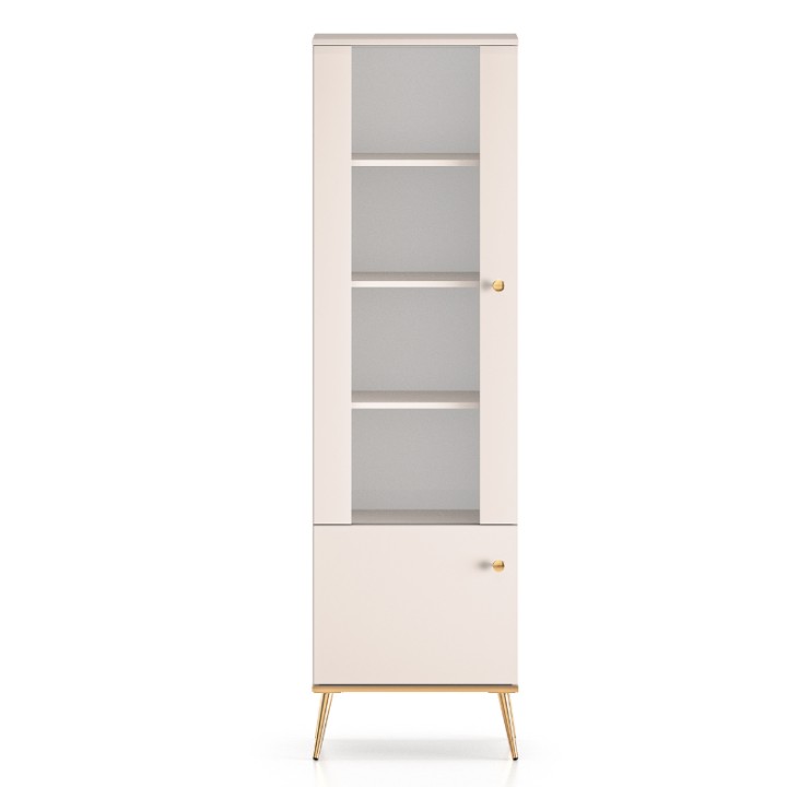 Selgin Tall Glass Display Cabinet in Cashmere- J&B Furniture