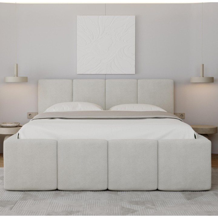 Modern Upholstered Bed Frame – Customizable & Ottoman | J&B