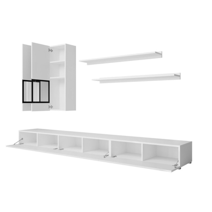 Modern White TV Media Wall for Living Rooms  - J&B Furniture