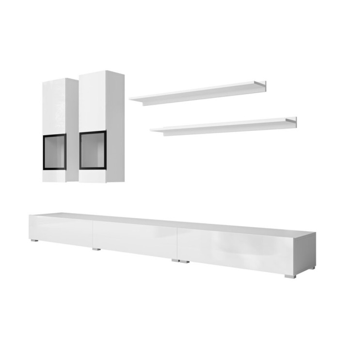 Modern White TV Media Wall for Living Rooms  - J&B Furniture