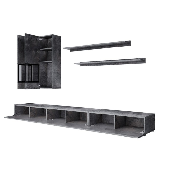 Baros Modern Tv Wall Units in schiefer - J&B Furniture