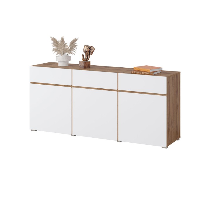CROSS Sideboard White and Oak - J&B Furniture
