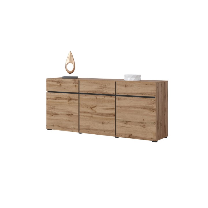 CROSS Sideboard  wotan oak - black - J&B Furniture