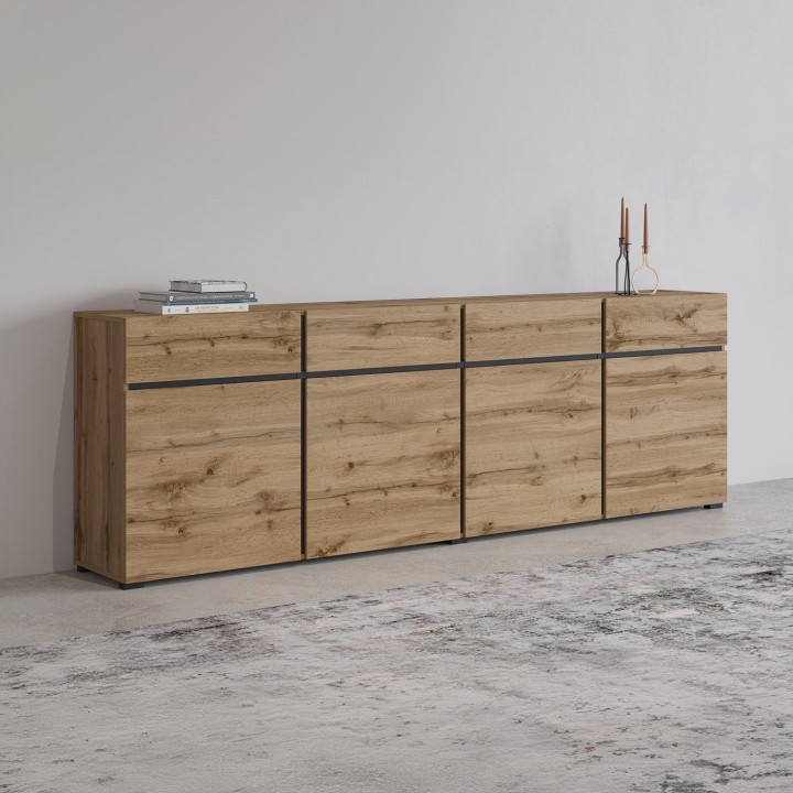 CROSS Sideboard Oak and Black – Modern Sideboards - J&B