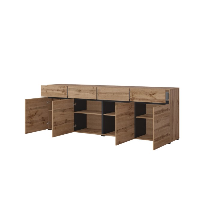 CROSS Sideboard Oak and Black – Modern Sideboards - J&B
