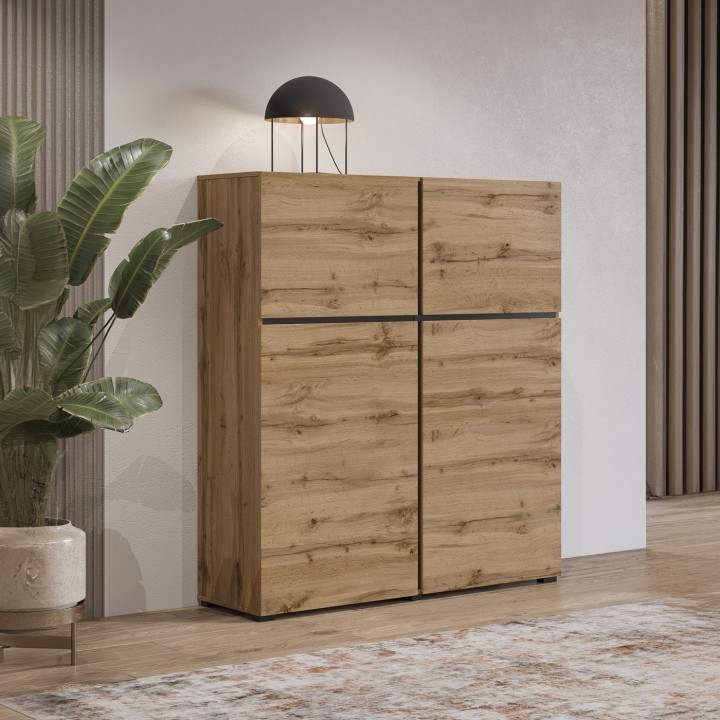 Modern Sideboards Ireland CROSS 4 Door Oak - J&B Furniture