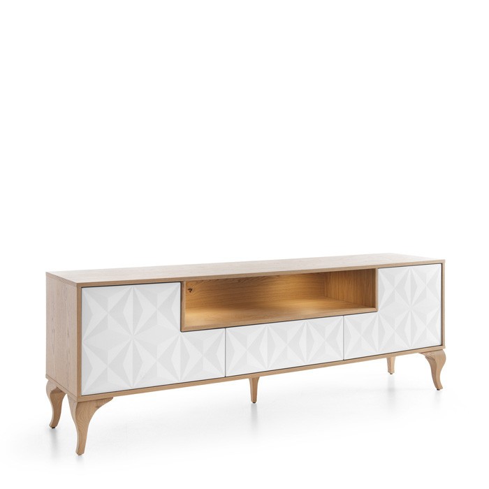 Diament  Modern TV Unit in White and Oak