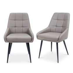 Ava Dining Chair – Taupe Faux Leather