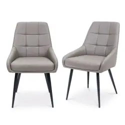 Ava Dining Chair – Taupe Faux Leather