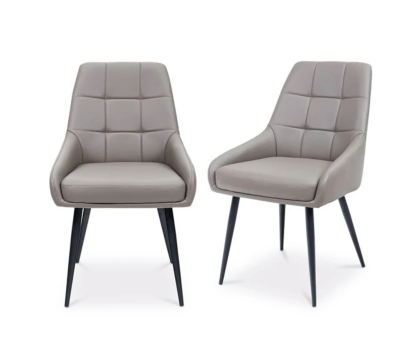 Ava Dining Chair – Taupe Faux Leather