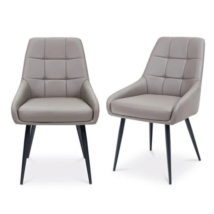 Ava Dining Chair – Taupe Faux Leather
