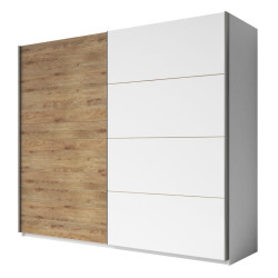 Sliding door Wardrobe White and Oak