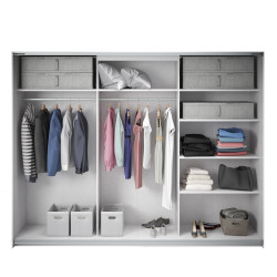 Elegant Sliding Wardrobe White Finish