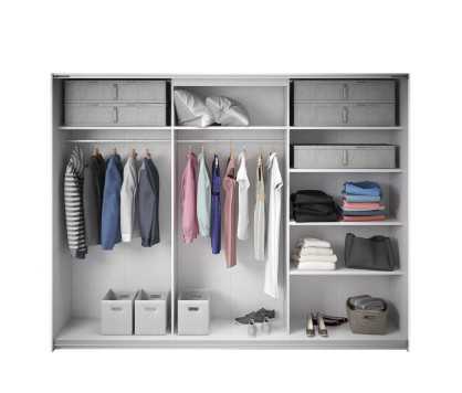 Elegant Sliding Wardrobe White Finish